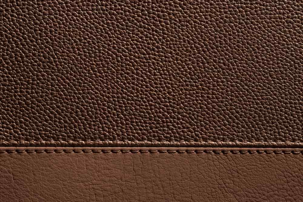 A close-up of the grain of a leather boot